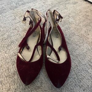 a.n.a Deep Red Velvet Heels